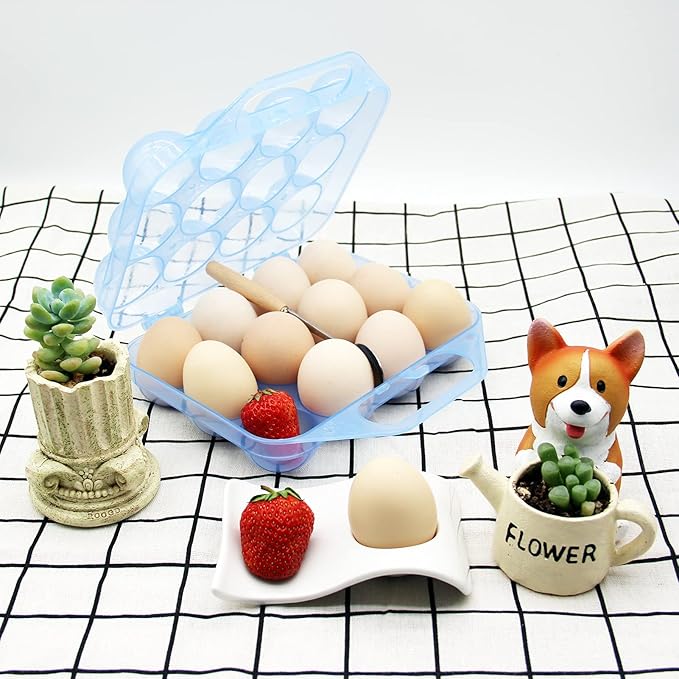 JAMOR 12 Grid Egg Storage Box Portable Box Basket, Shockproof Eggs Storage Necessary For Camping And Picnic, Portable Thickened Egg Box For Travel And Outdoor (White)