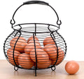 Egg Basket for Gathering Fresh Eggs, Retro Handle Egg Gathering Baskets, Round Wire Egg Basket, Chicken Eggs Baskets for Farmhouse