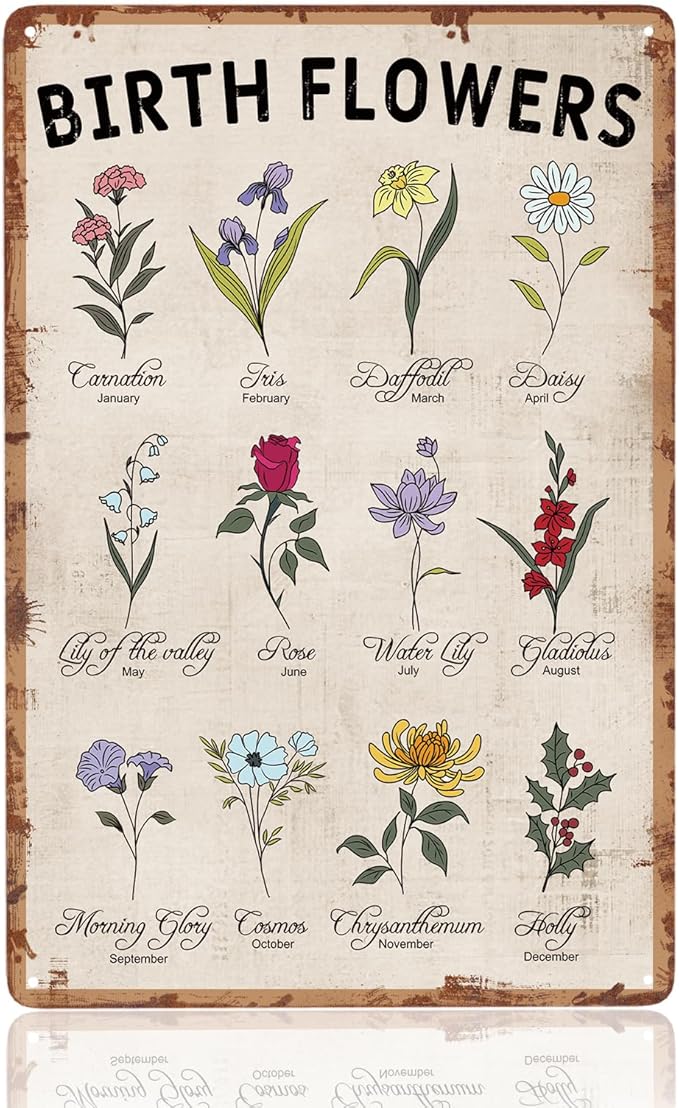 Gardening Gifts Vintage Garden Signs for Outside Gardener Gifts Women Birth Month Flower Tin Sign for Home Garden Greenhouse Living Room Bedroom Yard Cottage Outdoor Decor 8 X 12 Inch