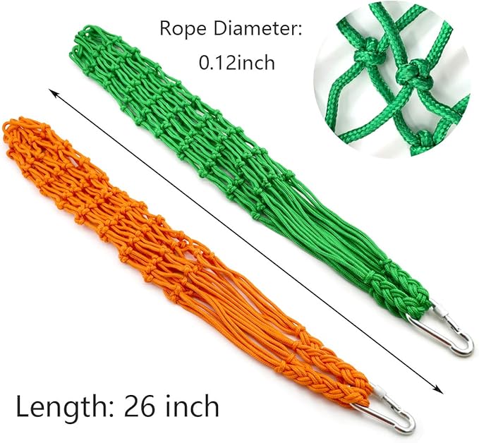Chicken Vegetable String Bag Poultry Fruit Holder Chicken Cabbage Feeder Treat Feeding Tool with Hook for Hens Chicken Coop Toy for Hen Goose Duck
