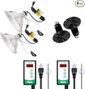Simple Deluxe 150W Reptile Ceramic Heat Bulb with 8.5 Inch Clamp Lamp and Digital Thermostat Controller Combo Set for Incubating Chicken & Amphibian Pet, 2 Pack