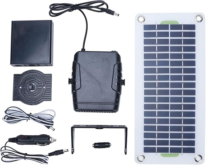Diyeeni Solar Powered Heater, 30W Solar Chicken Coop Heater, Advanced Temperature Control, Portable Single Solars Panel with Heating Fan for Greenhouse, Pet House