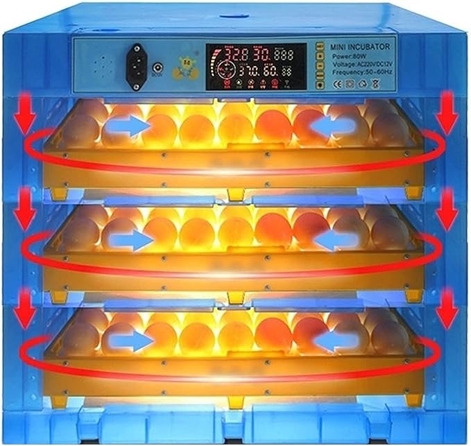 192 Digital Egg Incubator Automatic Turning Temperature Control with Ledndler for Hatching Chickens Ducks Goose Birds,