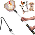 Chicken Catcher Net Telescopic,37 to 64 in Chicken Catcher Leg Hook Long Handle Animal Catcher Pole Heavy Duty with Stainless Steel Tube Extension Pole Poultry Hook Fowl Catcher Sturdy