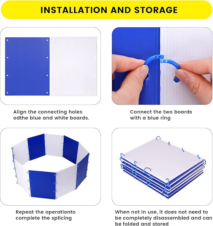 Chick Starter Kit Chicken Brooder Box for 15 Ducks Chicks Portable Coop & Chicken Cage Dog Playpen Panels for Small Animal