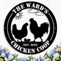 Custom Chicken Coop Metal Sign, Personalized Chicken Coop Sign for Outside, Custom Metal Hen House Farm Signs, Chickens Hen House Farmhouse Wall Art Decor