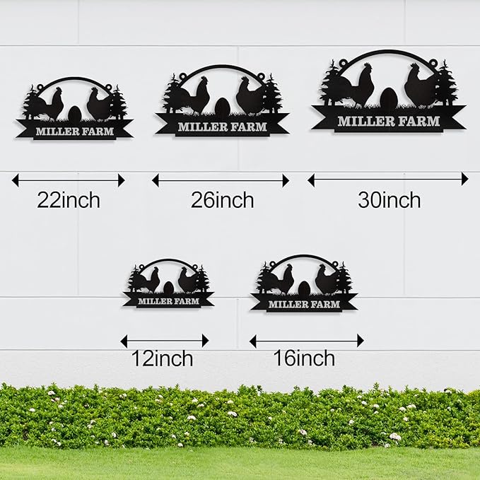 Personalized Chicken Coop Signs, Metal Funny Farm Decor, Chicken Coop Accessories, Metal Outdoor Wall Art, Custom Hen House Sign, Rustic Farmhouse Wall Decor for Farm Yard Garden Color04
