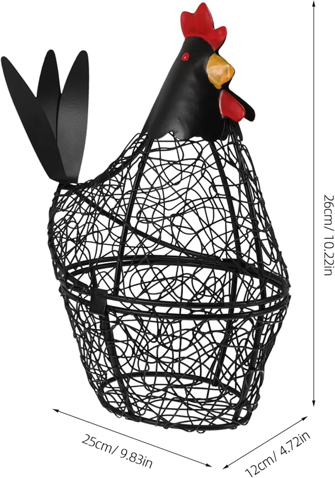 ABOOFAN Chicken Basket Holder Decorative Wire Basket for Fresh Eggs Creative for Kitchen Storage and Organization for Home and Restaurant Use