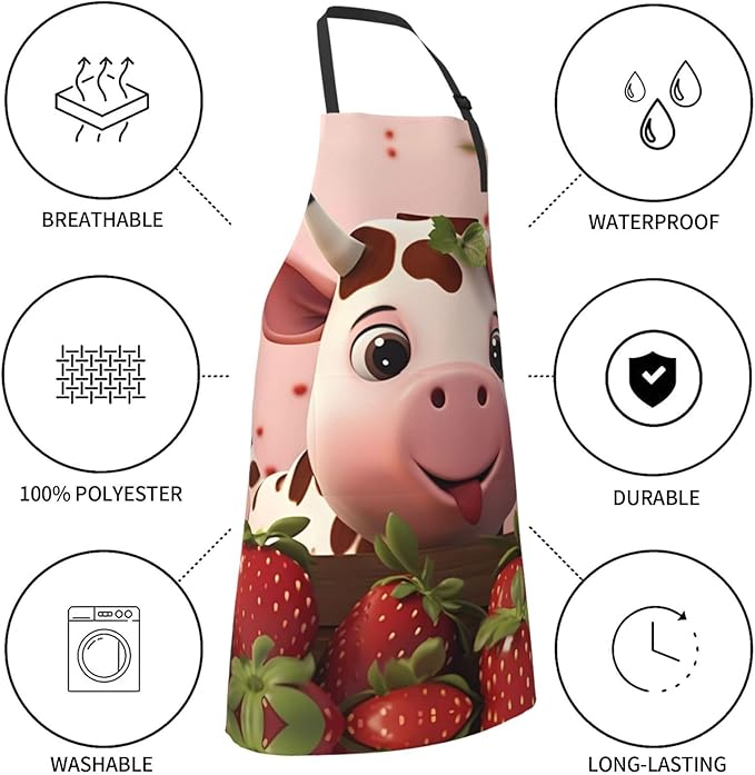 Dogs and Roses Heavy Duty Waterproof Apron with Pockets for AdultsResistant Grilling, Gardening, Painting