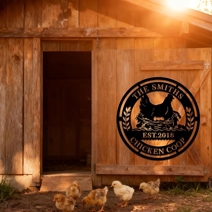 Personalized Metal Coop Sign, Custom Chicken Name Sign,Chicken Coop Decor,Chicken Coop Accessories, Personalized Chicken Coop Farm Sign,Funny Signs for Chicken Coops