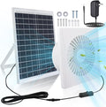 Solar Exhaust Fan, 25W Solar Panel 8'' High Speed with Bracket Solar Powered Fan, 2600 RPM Powerful Solar Fan for Chicken Coop, with an AC to DC Power Adapter for Greenhouse,Shed Attic