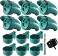 Chicken Feeder No Waste Automatic Poultry Feeder Port Kit Chicken Feeders and Waterer Set 6 Chicken Feeders Ports with 6 Chicken Water Cups