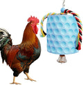 Oooct Large Chicken Chewing Toy, Chick Beak Grinding Calcium Stone with Bells, Chicken Coop Accessories, Cage Toys for Cockatiel Parakeet Parrot Budgies Rat Hamster Rabbit Bunny Blue