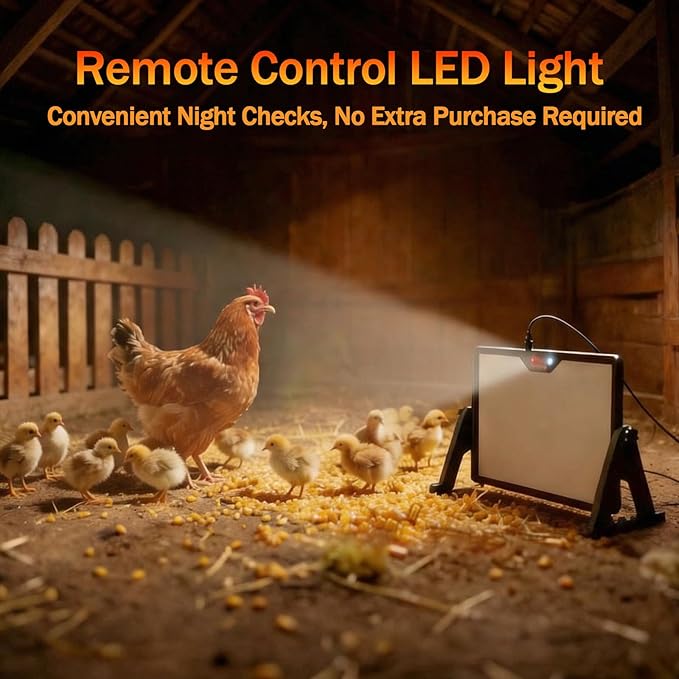 Smart Chick Brooder Heater Plate with Adjustable Temperature (86–167°F) & 0–12H Timer, Built-in Temperature Sensor, 12"x16" Dual-Sided Brooder Plate for Chicks, Remote Control & Adjustable Angle