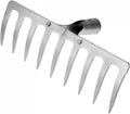 uxcell 9 Teeth Garden Rake Head, Galvanized Manganese Steel Stone Rake for Garden Farm Backyard Without Handle Hard Rake Head Only, Silver Tone