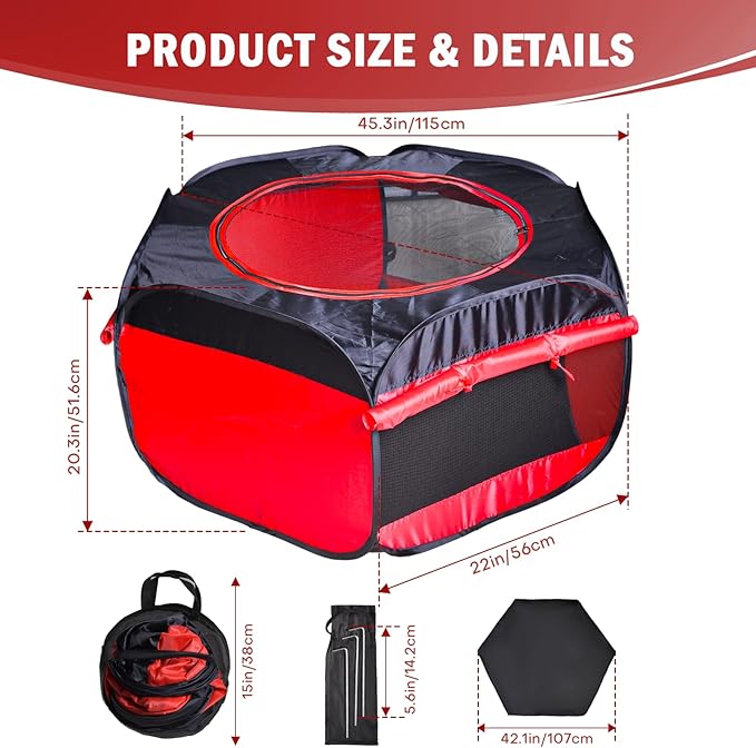 Chicken Brooder Box for Chick Starter Kit Upgrade Three-Sided Mesh Window Brooder Box for Chicks, Pop-Up Brooder Pen, Tent Up to 15 Chick, Duck and Quail