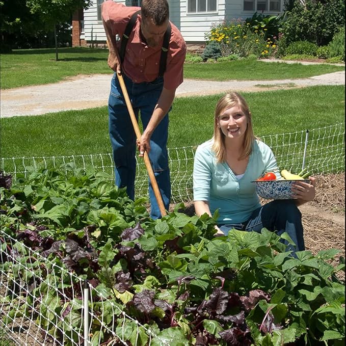 Premier 1 VersaNet® Plus, 20" H x 100'L Portable Electric Garden Net Fence with Built-in Posts | 2" x 2" Strand Spacing at Bottom to Keep Rabbits, Raccoons & Varmints Out of Gardens | White/Black