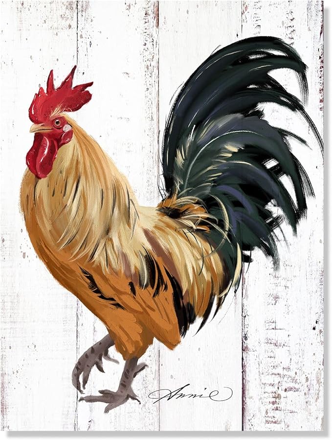 Rooster Kitchen Decor Wall art - Farmhouse Canvas Painting Picture Prints Artwork for Home Kitchen Decor