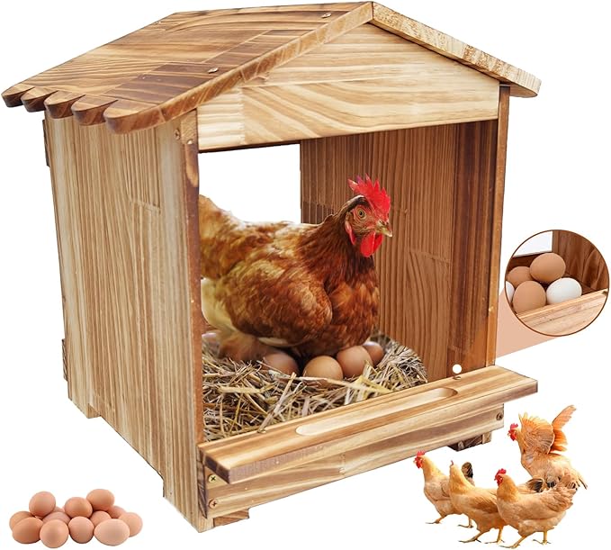 Nesting Boxes for Chickens, Nesting Boxe, Chickens Nesting Box, 1 Compartments - Wall Mount Wooden Egg Laying Nest Box for Chicken Coop,Large Size 11.42' L× 11.8' W × 14.96' H