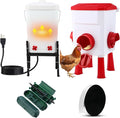 4 Pcs 3 Gallon 2 in 1 Heated Chicken Waterer with Heated Stainless Steel Table 26 Pounds Automatic Chicken Feeder Waterproof Outlet Box Pipe Insulation Tape Wrap for Winter Chick Coop