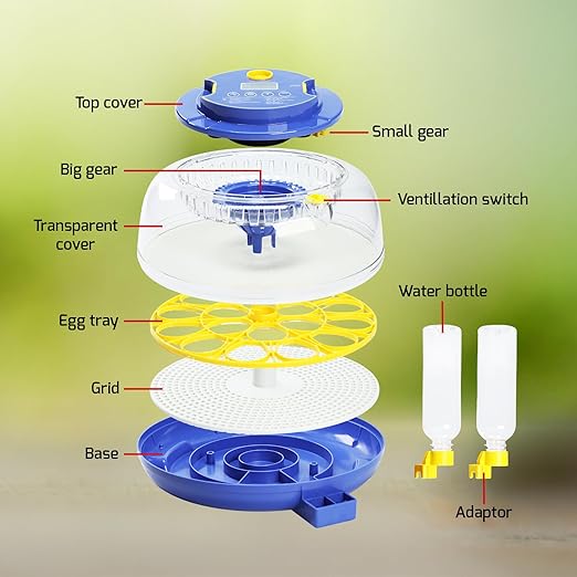 18 Egg Incubator with Automatic Egg Turning, Egg Candler, Automatic Water Bottle Refill, Eggs Incubators for Hatching Eggs Chickens Duck Quail Bird, Temp and Humidity Display