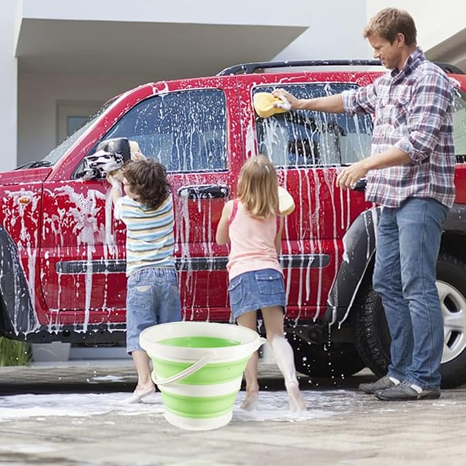 Collapsible Bucket 1.3 Gallon 5L Water Bucket for Cleaning Foldable Portable Plastic Mop Bucket with Handles Indoor Household Outdoor Car Wash Camping Fishing