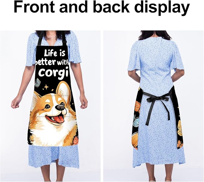 Apron Adjustable Waterproof with Two Deep Pockets Wowen men for Summer BBQ Pool Parties & Resorts