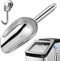 6oz Stainless Steel Ice Scoop for Freezer with Magnetic Hook – Dishwasher Safe Ice Scooper for Ice Machine – Metal Scoop for Ice Bucket, Dog Food, Flour, Canisters