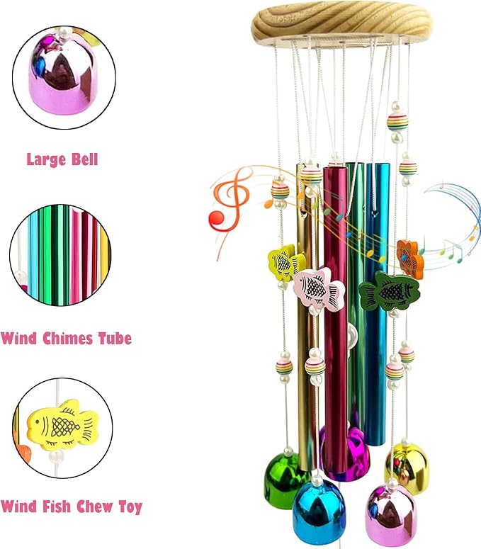 Chicken Toys for Coop with Colorful Bells, Colorful Bird Wind Chime Enrichment Toys, Hanging Chick Peck Toy Hens Brooder Accessories for Hens Chicks Poultry Parrot Parakeet Budgerigar Lovebird