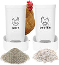 2-Pack Chicken Oyster Shell & Grit Feeder, Automatic, Hanging, Improves Eggshell Quality & Hen Health