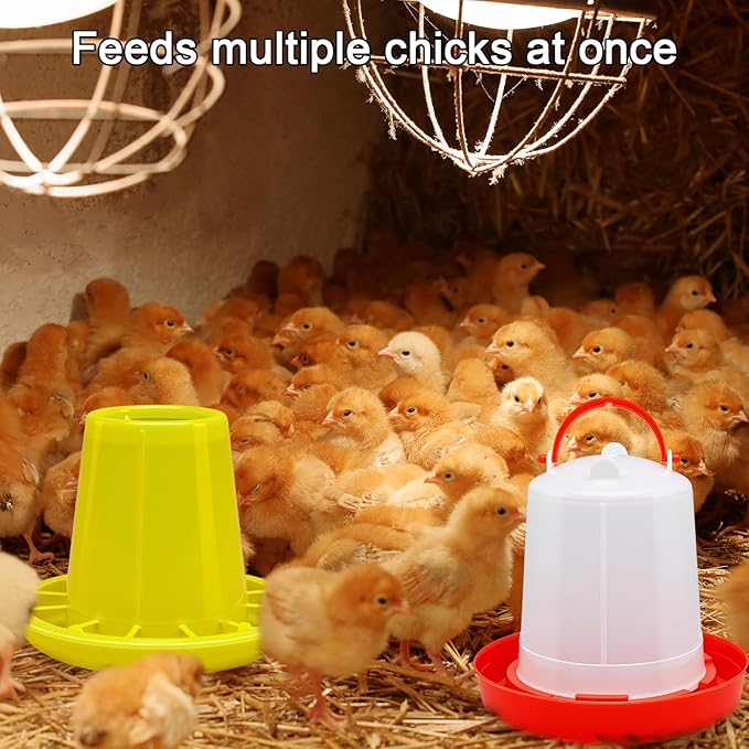 12 Pack Small Chicken Feeder and 1.5L Baby Chicken Waterer Set Bulk Chick Feeder Chick Drinker for Poultry Ducks Goose Quail Pigeons(Combination)