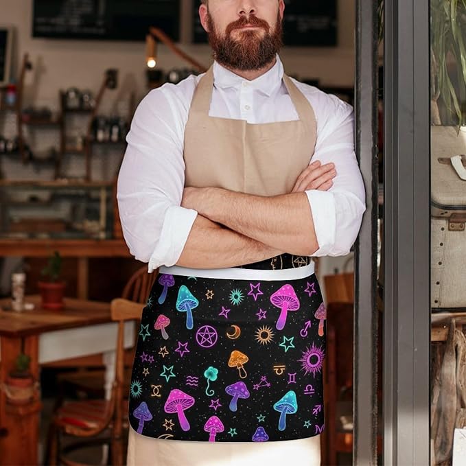 Server Waitress Waist Apron Cooking Kitchen Restaurant Aprons for Women Men