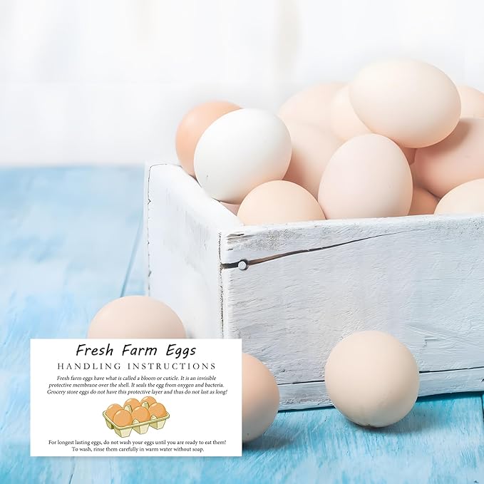 300 PCS Fresh Farm Eggs Handling Instructions Cards, 2x3.5" Cards for Carton, Basket, Farm, Supermarket