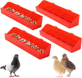 4 Pack No Mess Quail Feeder Removable 6 Slots Hanging Chicken Feeder Trough Water Trough for Pigeon Parrots Chicks Quail Duck Bird Poultry Animal