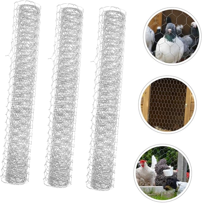 POPETPOP Galvanized Iron Wire Netting Hexagonal Mesh Screen for Garden Wire Fencing