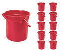 Rubbermaid Commercial 10 Qt Brute Heavy-Duty, Corrosive-Resistant, Round Bucket, Red (12-Pack)