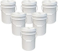 ePackageSupply Premium 5 Gallon Food Grade Plastic Pail with Gamma Seal Lid | Made in USA | BPA-Free | Heavy-Duty 90 Mil | Airtight Stackable Container, 6 Count