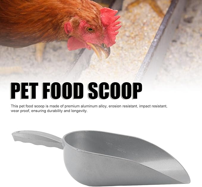 Pet Food Scoop Durable Aluminum Alloy Grain Shovel for Poultry Dog Cat Feed Ideal for Kitchen Shop Use