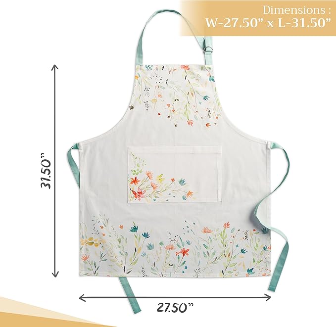 Maison d' Hermine 100% Cotton Apron for women with Pocket Kitchen Chef Apron for Men Cooking Easter Decorations