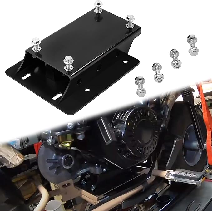 JY PERFORMANCE Torque Converter Motor Riser Plate Mount for Predator 196cc / 212cc Engine on Coleman Mini Bikes, Black - 1 3/4 Inch Lift