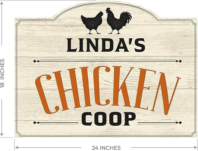 Custom Farm Chicken Coop Sign, Personalized Name Farmhouse Décor, For Outdoor and Sign, 18x24 Inches, Rust Free .063 Aluminum, Fade Resistant, Made in USA by Sigo Signs