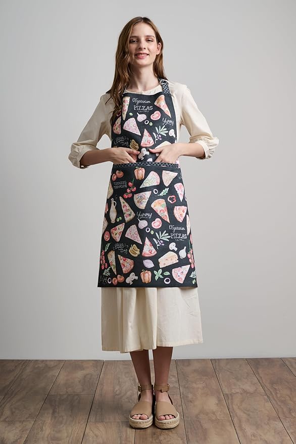 Maison d' Hermine 100% Cotton Apron for women with Pocket Kitchen Chef Apron for Men Cooking Easter Decorations