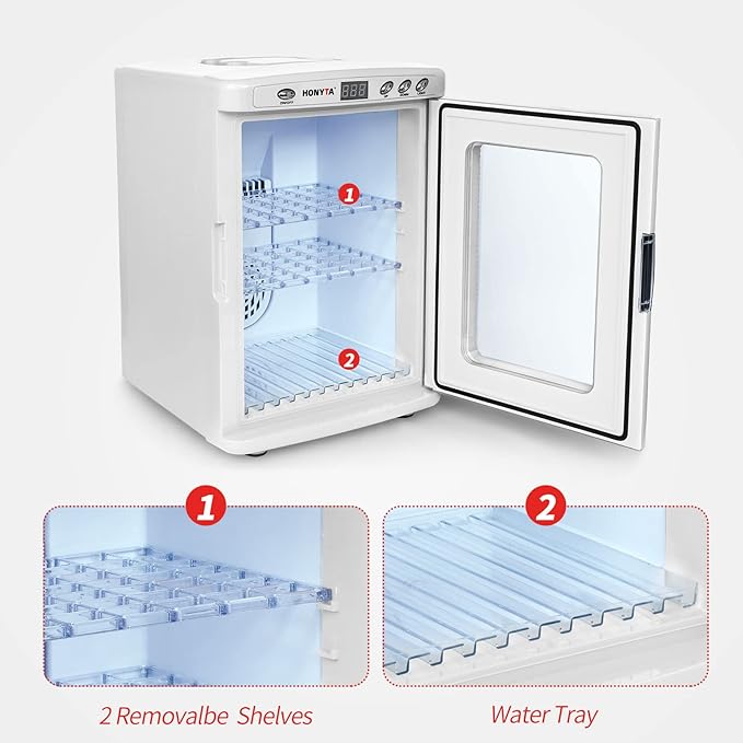 RYFT Incubators for Hatching Eggs, 25L Portable Reptile Scientific Lab Incubator with 5°C-60°C, 12V/110V Heating and Cooling for Small Reptiles (White)