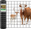 Gisafai Galvanized Welded Wire Fence 4 ft X 50 ft for Dog Chicken Hog Deer Goat Cattle 16GA Garden Border PVC Coated Fencing Roll Border Yard Vegetable Plant Animals Protection Poultry Netting(Black)
