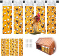 MOMWOW Chicken Nest Box Curtains - Home Partition Curtain for Laying Eggs - Wind, Rain, Light Protection - Prevent Disturbance - Easy Button Closure (Yellow)