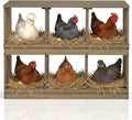 VINGLI Chicken Nesting Boxes, Wooden Nesting Boxes for Chickens, Egg Nesting Box for Hens, Chicken Coop Laying Boxes (6 Compartments)