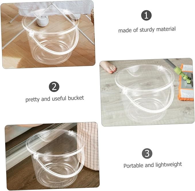 Plastic Water Bucket with Handle Multipurpose Laundry and Gardening Container Sturdy Water Storage for Home and Farm Use
