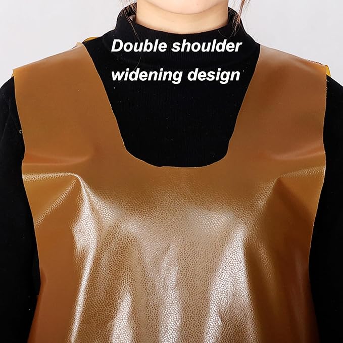 Reversible Waterproof and Oilproof Cowboy Apron Double Shoulder Apron Thickened Back Dressing Gown (Color : Blue)