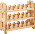Space-Saving Bamboo Egg Rack - 3-Tier 12-Egg Capacity with Screwdriver, Stackable Countertop Organizer for Fresh Eggs