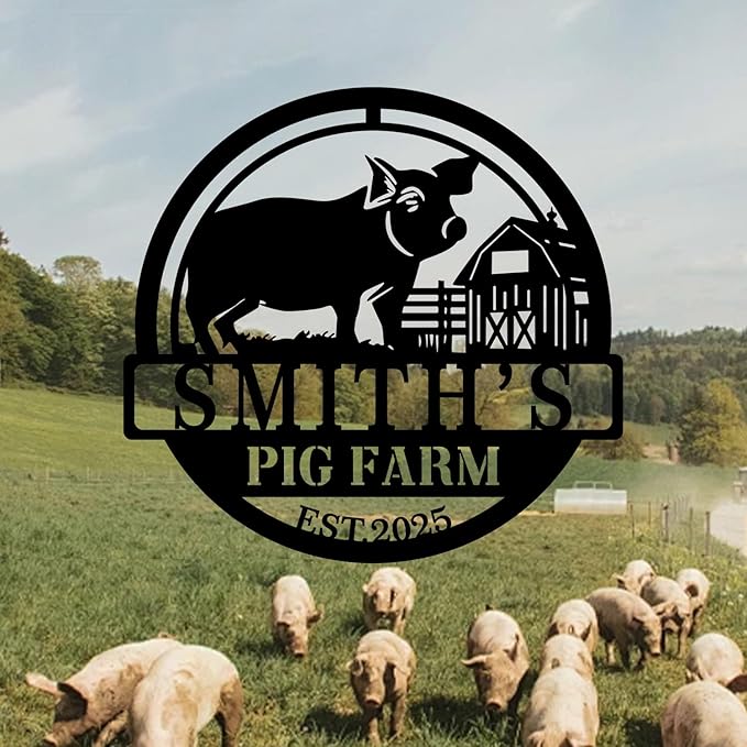Personalized Hanging Metal Farm Signs, Personalized Outdoor Ranch Sign, Outdoor Farm Signs,Last Name Metal Sign,Custom Large Farmhouse Sign (Design 6)